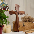 BGCarvedGrace Wooden Wall Cross Decor, Handcrafted Retro Religious Hanging Cross, Christian Home Wall Art Decoration(6 Inch)