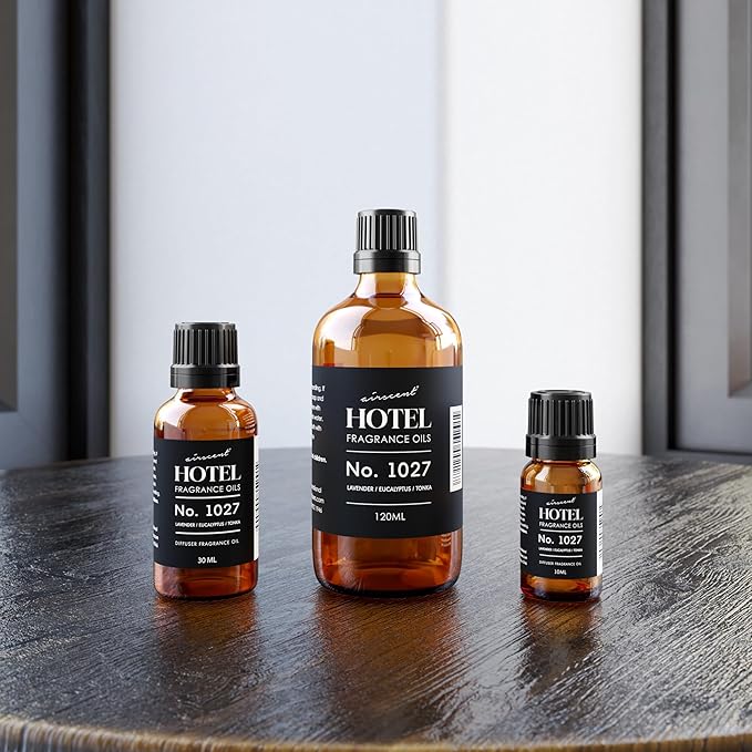 AirScent Hotel Diffuser Oil No. 1027 Inspired by The Zen Hotel Scent - Premium Fragrance Oil for Ultrasonic and Waterless Diffusers and Crafting - 30 mL, 1 fl oz Glass Bottle with Dropper