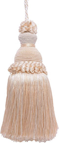 DÉCOPRO Beautiful Hand-Crafted 5" (12.5cm) Key Tassel, 3 1/2" (8.5cm) Loop # IKTJ, Seashell Ivory #5055 (White Ivory, Off White) Sold Individually