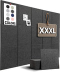 WALLHERO Cork Boards for Office, Dart Board Wall Protector, 59"x36" | 15 Pack | Black Bulletin Board, Cork Board, Cork Board Squares, Homasote Board, Bulletin Board Tiles (Gray Black)