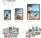 15 Pack Picture Frames Collage Wall Decor, Walnut Frame Set with 3pcs 8x10, 6pcs 5x7, 6pcs 4x6 for Gallery Display, Wall Mounting & Tabletop, Bulk Photo Frames for Living Room Decor