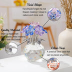 Arikyrist Crystal Multicolor Forget-Me-Not Bouquet Figurines Gifts for Women Flowers Collectible Decoration for Living Room Romantic Presents for Her Wife Mom Anniversary Birthday