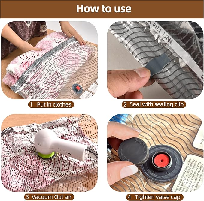 18 Pack Travel Vacuum Bags for Clothing,Compression Seal Packing Cubes for Suitcase Backpack,Vacuum Seal Bags for Clothing,Carry-on Size Space Saver Storage Bags 80% for Travel & Home（No pump）