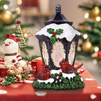 Christmas Snow Globe Lantern Cardinals Water Glittering Globe with 6H Timer Function Christmas Snow Globes 3 AA Battery Operated for Christmas Festival Decorations Gifts (Cardinals)