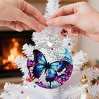 Butterfly Gifts for Women, Stained Glass Ornaments, Purple Butterfly Decorations, Hanging Holiday Presents Idea, Car Hanging Ornaments, Car Charm, Mirror Accessories