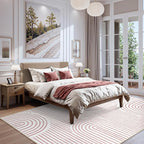 Lahome Abstract 6x9 Area Rugs, Soft Washable Rugs for Living Room Ultra-Thin Non Slip Dining Room Rug, Pink Rug Throw Large Carpet for Bedroom Office(6'x9',Pink/White)
