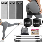 Ankle Resistance Bands with Cuffs & Fabric Resistance Bands Set - Legs & Glutes Workout Equipment for Women & Men, Home Gym Heavy Exercise Bands for Hip, Yoga, Strength Training, Rehab, Pilates