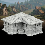 TTRPG Buildings – 25mm Scale Unpainted Tabletop Scenery Props for Role Playing, Dungeons and Dragons RPG Terrain – Medieval Village H AF1124H