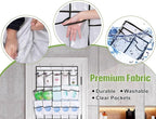 MISSLO 35 Clear Large Pockets Over The Door Shoe Organizer Sturdy Oxford Fabric Hanging Shoe Rack Closet Shoe Holder Hanger, White