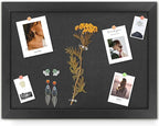 AKTOP Black Cork Board Bulletin Board with Linen 18" X 24", Large Framed Corkboard for Wall, Hanging Pin Board Picture Board for Home Office Decor, Cute Vision Board with Pushpins