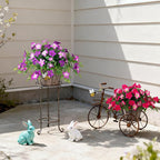 Artificial Hanging Faux Flowers for Outdoors Planters 2PCS Fake Flowers Silk Hibiscus Flowers for Outside Outdoor Faux Hanging Plants UV Resistant Spring Home Front Porch Decoration