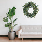 Olive Wreath for Front Door 26 inch, Greenery All Season Wreath with Olive Leaf Fruit, Home Decoration for Outdoor Living Room Indoor Wall and Outside Summer All Season Wedding