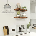 Vivelove Bathroom Floating Shelves for Wall 16 inchs Long, Display Shelves with Invisible Brackets for Living Room, Bedroom, Kitchen, Shelves Over Toilet Farmhouse Home Decor - Set of 2, Rustic Brown