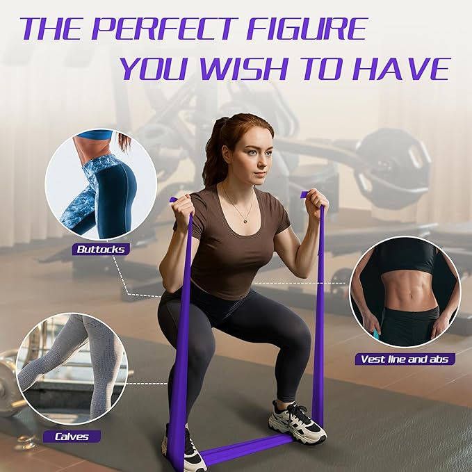 5 Pcs Resistance Bands for Working Out, Latex Free, Physical Therapy Bands, Exercise Bands Set for Stretching, Suitable for Rehab, Yoga,Pilates, Home Gym