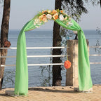 IUIBMI 29.5 inch Wedding Arch Flowers, Spring Decorative Peony Swags with Green Leaves Rustic Artificial Floral Swag Peony Door Wreath for Front Door Wedding Arch Wall Decor (D)