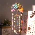 Chakra Dream Catchers Chakra Crystals Stones Crystal Sun Catcher for Windows Hanging Decoration Garden Wall Meditation Yoga Room Decor