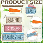 Moucuny 4 Pcs Easter Table Decoration Wooden Block Carrot Decor Easter Tiered Tray Decoration Cute Bunny Centerpiece Rustic Carrot Sign Gift for Holy Week Kitchen, Party, Entryway Fireplace Decor