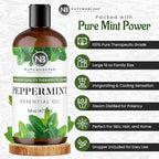 NaturoBliss Peppermint Essential Oil, 100% Pure and Natural Therapeutic Grade, Premium Quality Peppermint Oil, 16 fl. Oz - Perfect for Aromatherapy and Relaxation