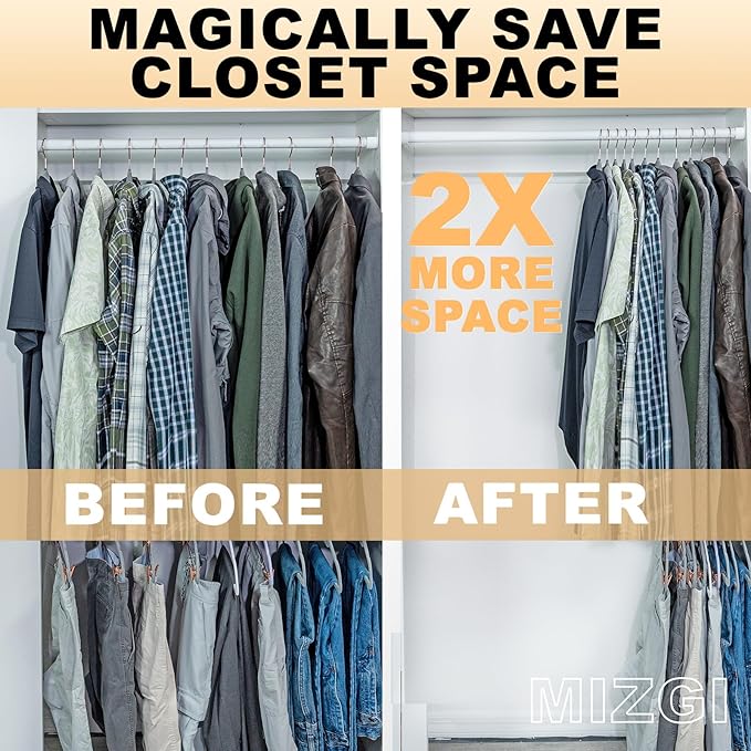 MIZGI 50 Pack Ivory Velvet Hangers - No Shoulder Bumps, Heavy Duty Non-Slip Chrome Hooks for Jackets, Coats, Pants