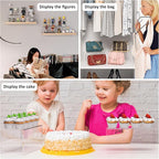Sezanrpt Acrylic Shelf Riser 12x5.9x6 pack of 2, Large Acrylic Risers for Desserts, Cupcake, Toys, Collectibles, Merchandises, 12x5.9x6 Inch