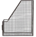 MyGift Metal Wire Magazine Holder in Rustic Brown Finish, Desktop Document and File Folder Storage Bin with Chalkboard Label for Home, Office, School, Dorm, Set of 2