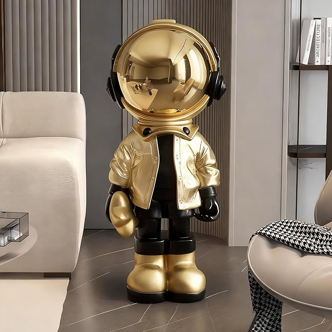 Astronaut Sculpture, Large Spaceman Statue for Home Decor, Living Room, Office, Bedroom, and Retail Spaces, Unique Space-Themed Home Accent.