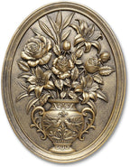 Newinhome Vintage Flower Wall Sculpture, Antique Wall Decor, Hand Painted Wall Decorations with Embossed Flower Design, Antique Pediment, Gold Decor for Living Room Bedroom Hallway, Unique Gifts