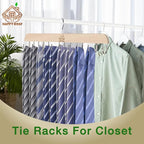 Belt Hanger for Closet, 14 Hooks Sturdy Wood Rack - Rotating Organizer for Belts, Scarf, Ties & Accessories