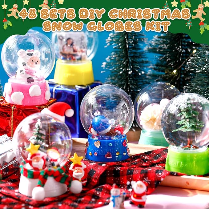 Mifoci 12 Pcs 4 Inch Empty Snow Globe Clear Fillable Water Globe with Screw Off Cap Empty Valentines Day Plastic Snow Case for DIY Crafts Home Decoration Display Plant