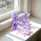 Purple Dream Catcher, Dreamcatcher for Girls,Handmade Feather Mobile Wall Decor Hanging for Girl Women Bedroom Dorm Room Decorations Home Ornament Birthday Festival Craft Gift