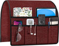 Joywell Remote Control Holder for Recliner Sofa Armrest Organizer Non Slip Armchair Caddy with 6 Pocket Storage for Magazine, Tablet, Phone, iPad, Burgundy