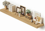 Vivelove 55 inch Long Floating Shelves for Wall, 10.3" Deep & Thicker Storage Shelf for Living Room, Kitchen, Farmhouse,Wall Shelves with Invisible Brackets,Set of 1, Oak