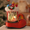 Christmas Snow Globe with Santa Claus Gifts - Lighted Musical Snow Globe Christmas Decorations with Timer, Swirling Glitter, Battery/USB Powered, Holiday Decor(Santa Claus Boots)