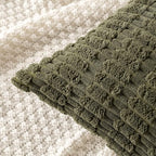 MIULEE Pack of 2 Spring Corduroy Decorative Throw Pillow Covers 20x20 Inch Soft Boho Striped Pillow Covers Modern Farmhouse Home Decor for Summer Sofa Living Room Couch Bed Olive Green