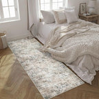 2.6'x8' Runner Rug Washable Rug;Modern Abstract Soft Thin Runner Rug Brown Grey