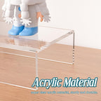 Acrylic Shelf Riser 10x4.3x2 pack of 2, Clear Display Shelf 10” for Figure, Cosmetics, Bags, Shoes, Toys, Collectibles, 10x4.3x2 Inch