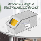 Hat Organizer for Baseball Caps 1PCS Stackable Storage with Clear Window Lid, Flip-Top Access, Space-Saving Hat Box for Closet, Breathable Fabric (Grey)
