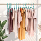NEATERIZE Thick Heavy Duty Hangers - Aqua Plastic Clothes Hangers 38 Pack - Great for Coat Hanger, Jackets Jeans & Suit Hanger for Closet - New Apartment Essentials Percheros Ganchos para Colgar Ropa