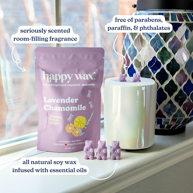 Happy Wax Spa Day Collection: Natural, Non-Toxic Scented Soy Wax Melts – Total 6oz Variety Pack: Eucalyptus Spearmint, Lavender Chamomile, Seagrass & Sage