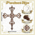 Soaoo 6 Pcs Wooden Wall Hanging Cross - Religious Antique Wall Decor Hand Carved for Home, Living Room - Catholic Crucifix, 12 x 8 Inch (Wood Color)