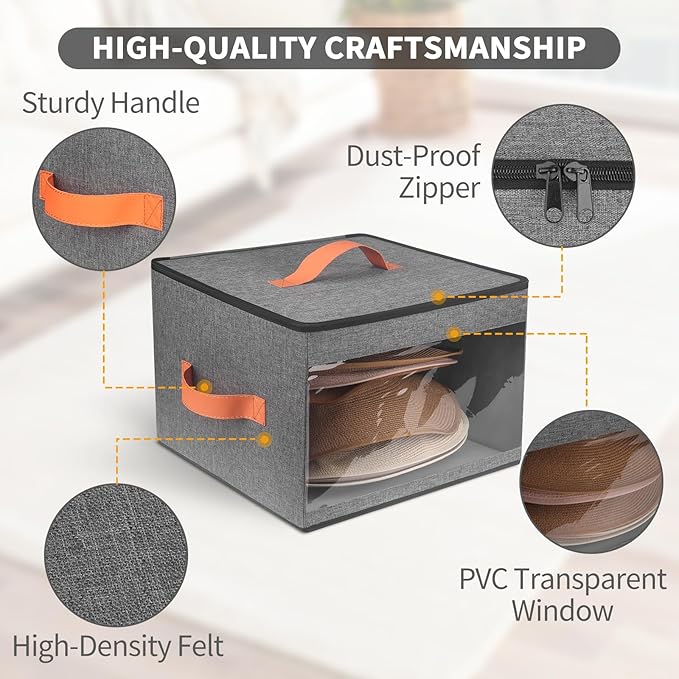 Upgraded Hat Storage Box for Women & Men,Closet Hat Boxes Organizer Bag with Dustproof Lids,Cowboy Hat Box,Hat Carrier Case For Travel