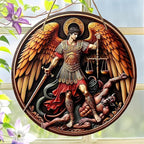 St. Michael San Miguel Arcangel Wall Pediments Home Decor Door Sign Plaques Hanging Pendant Decorations Batter Guard Angel Christian Religious Ornaments (N)
