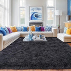 Rugs for Living Room 9x12, Soft Shaggy Modern Shag Area Rug for Bedroom, Upgrade Non-Slip Plush Fluffy Carpet for Kids Boys Girls Room Home Decor Aesthetic, Charcoal Gray