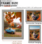 KTKDE 13x19 Picture Frame Set of 3,Grey Wooden frames, Vertical & Horizontal Wall Hanging for Wall Display,Studio Gallery Photo Frame for Photos, Posters & Art Prints