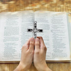 XIPENGKEJI Black Metal Enamel Crucifix,Christian Cross For Wall,Christ Inspirational Home Decor,Jesus Cross For Wall,Jesus Art Decor,Christian Gifts-5Inch X 2.9Inch