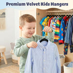 HOUSE DAY 11 Inch Velvet Baby Hangers 100 Pack Black, Premium Kids Hangers for Children, Infant & Toddler Clothes, Durable Non Slip Small Baby Felt Hanger for Closet, Ideal for Everyday Use