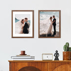 16x20 Picture Frame Brown Set of 3, Display Pictures 11x14 with Mat or 16 x 20 Without Mat, Poster Frames 16x20 for Wall Hanging Horizontal and Vertical