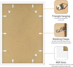 13x19 Picture Frame 3 Pack - White Poster Frame Display Pictures 11x17 with Mat or 13 x 19 Without Mat for Wall Hanging Horizontal and Vertical