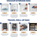 Simple Deluxe 8 Jumbo Space Saver Bags, Vacuum Storage Bags, Vacuum Seal Bags with Hand Pump for Comforters, Blankets, Bedding, Pillows and Clothes