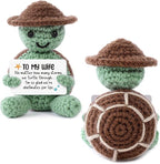 Valentines Gifts Handmade Crochet Turtle, Emotional Positive Support Crochet, Crochet Toy Doll, Cute Christmas, Mothers Day, Birthday Gifts for Moms, Home Decor